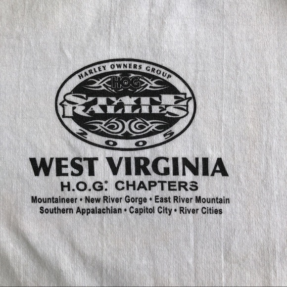 Hog West Virginia State Rally 2005 2XL White Tee - Picture 3 of 13